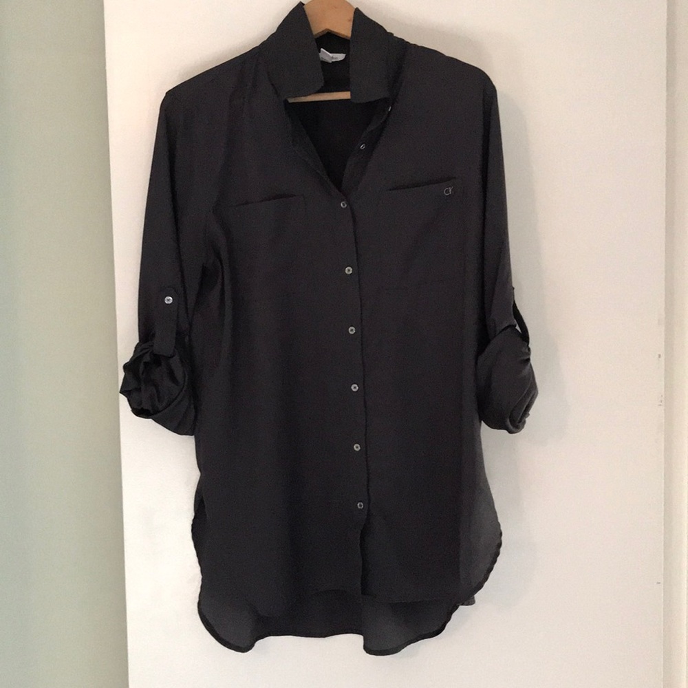 Calvin Klein roll up blouse